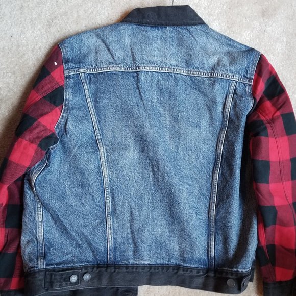 Levi's  TYPE 2 TRUCKER JACKET Denim and Plaid - Picture 6 of 8